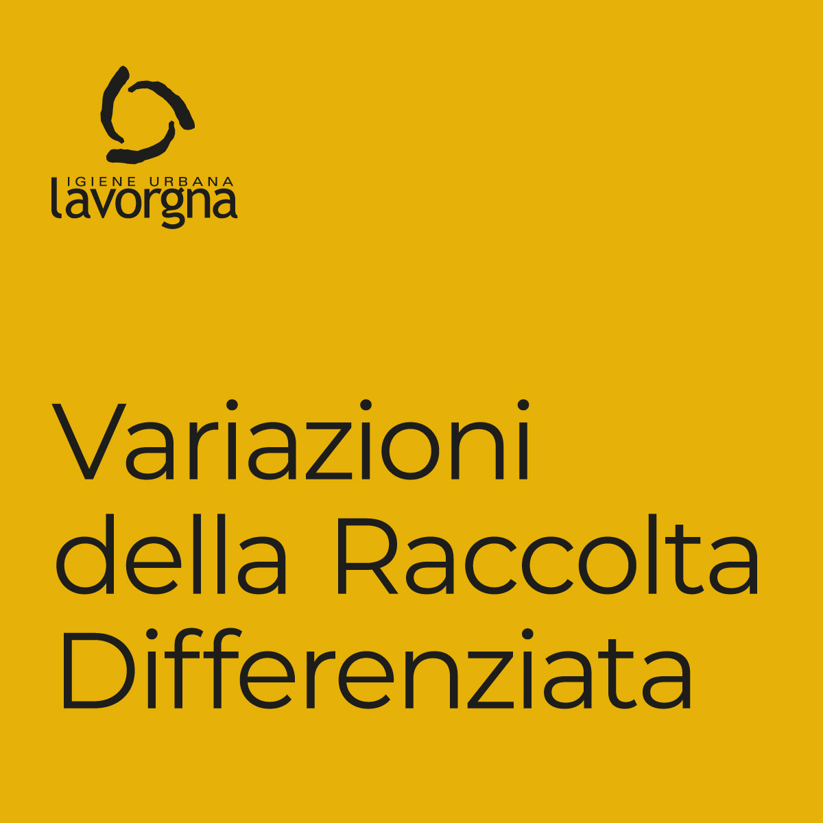 Variazione della raccolta differenziata per la festività del 25 aprile 2025